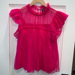 Sunday in Brooklyn tulle hot pink top